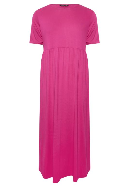 LIMITED COLLECTION Plus Size Curve Hot Pink Pocket Maxi Dress | Yours Clothing  7