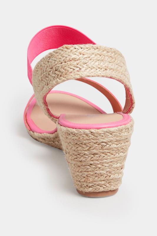 Pink Espadrille Wedges In Wide E Fit & Extra Wide EEE Fit | Yours Clothing  4