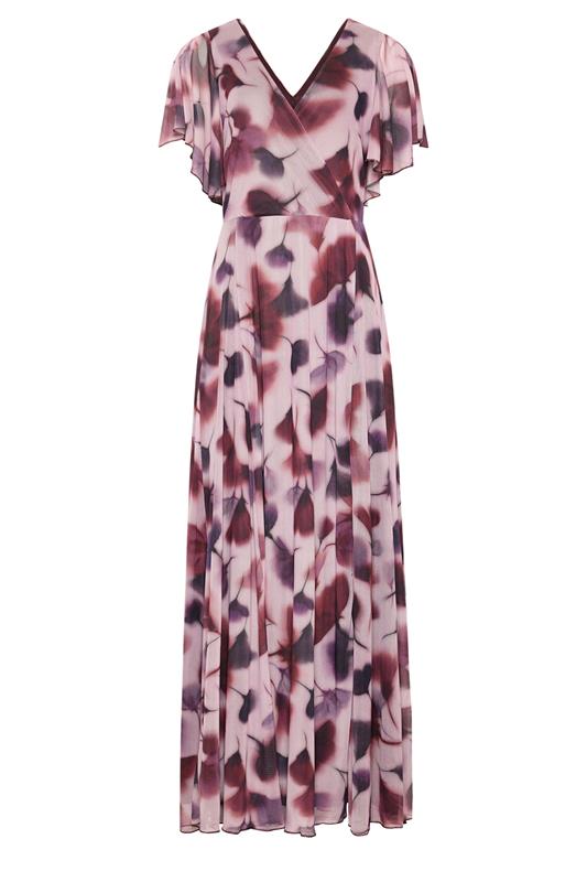LTS Tall Women's Pink Floral Mesh Wrap Maxi Dress | Long Tall Sally 5