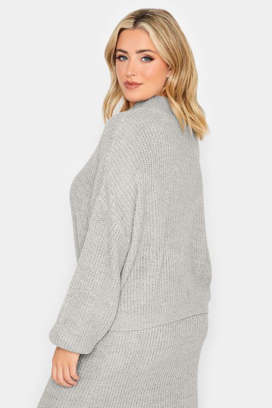 YOURS PETITE Plus Size Grey Funnel Neck Jumper | Yours Clothing 3