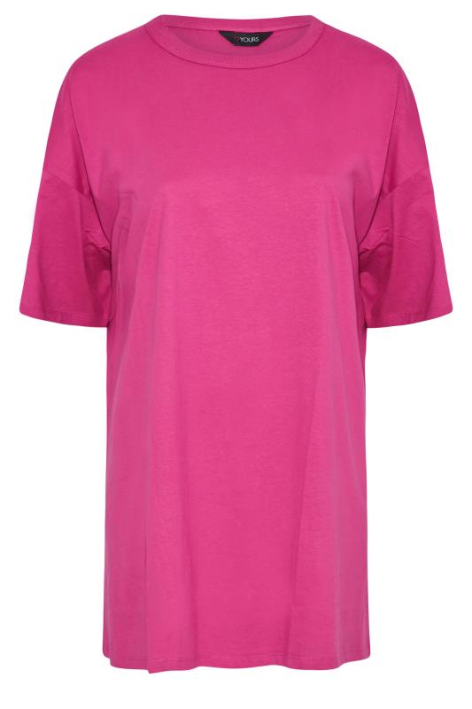 Plus Size Pink Oversized Tunic T-Shirt Dress | Yours Clothing 6