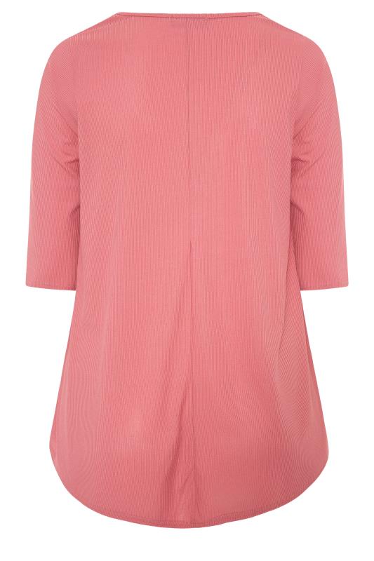 LIMITED COLLECTION Pink Ribbed Swing Top_BK.jpg