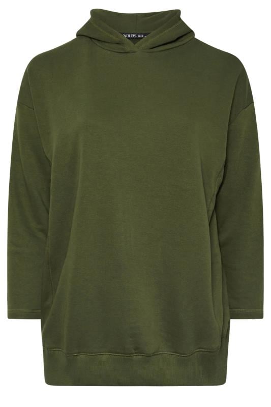 YOURS Plus Size Green Oversized Hoodie | Yours Clothing  5