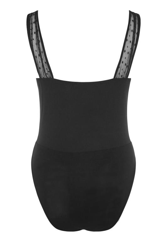 YOURS LONDON Plus Size Black Mesh Sweetheart Bodysuit | Yours Clothing 6