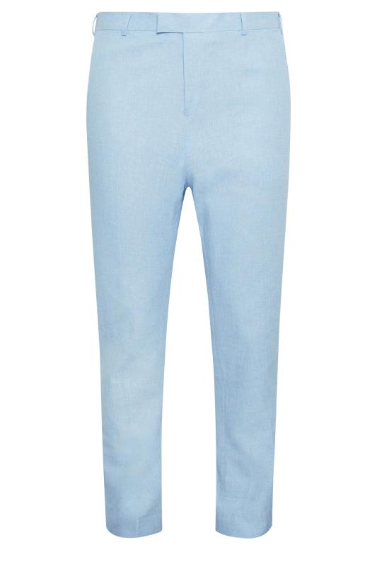 BadRhino Big & Tall Light Blue Linen Suit Trousers | BadRhino 5