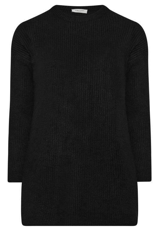 YOURS LUXURY Plus Size Black Dipped Hem Jumper | Yours Clothing 7