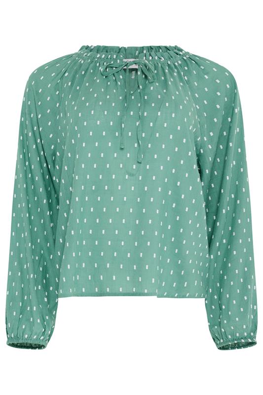 M&Co Green Dobby Tie Neck Blouse | M&Co 5