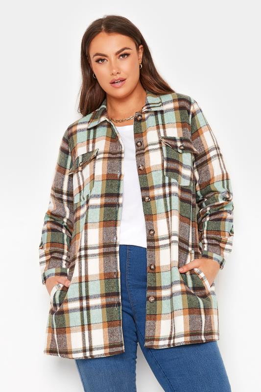 LIMITED COLLECTION Curve Green Checked Shacket_E.jpg