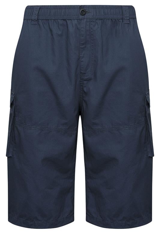 BadRhino Big & Tall Navy Blue Long Length Cargo Shorts | BadRhino 6