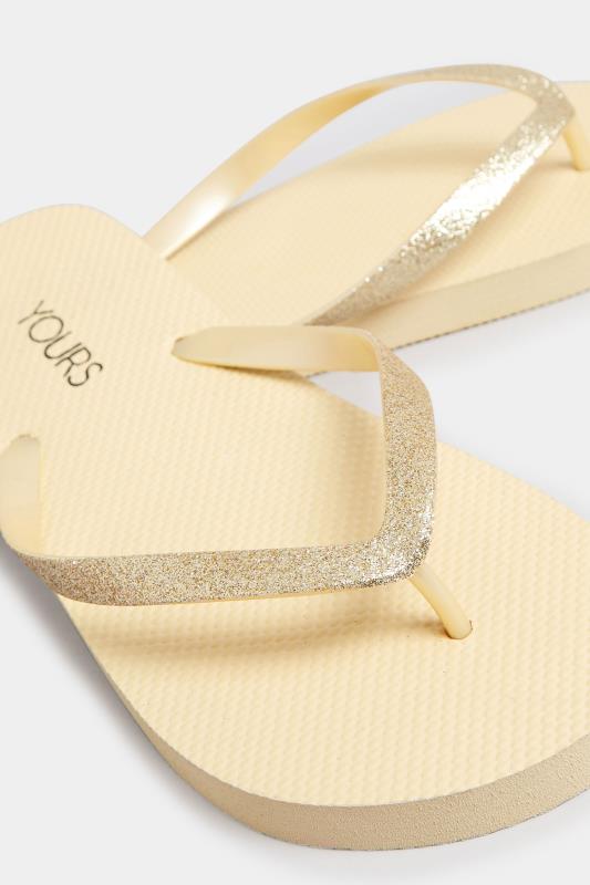 Gold Toe Thong Flip Flops In Extra Wide EEE Fit | Yours Clothing 5