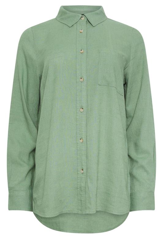 M&Co Sage Green Long Sleeve Linen Shirt | M&Co 5