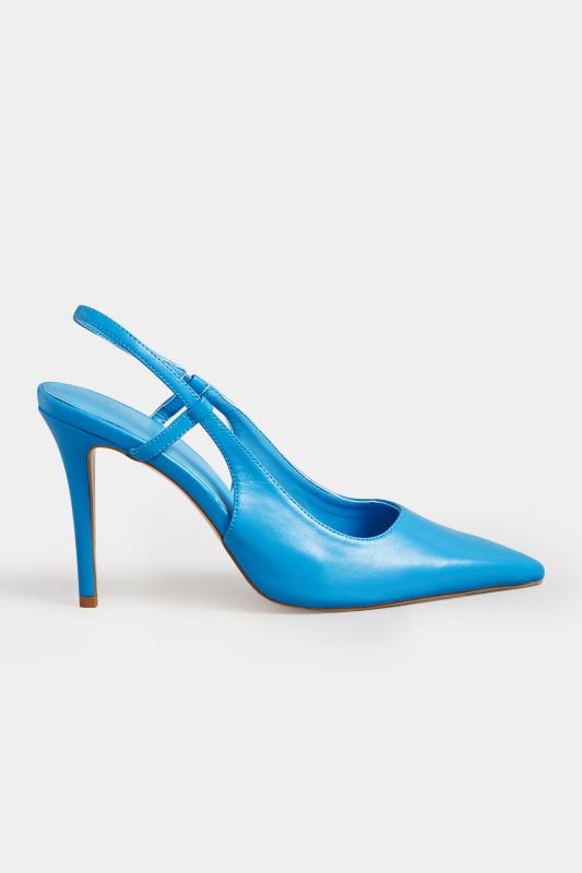 LTS Blue Sling Back Heel Court Shoes  in Standard Fit | Long Tall Sally 3