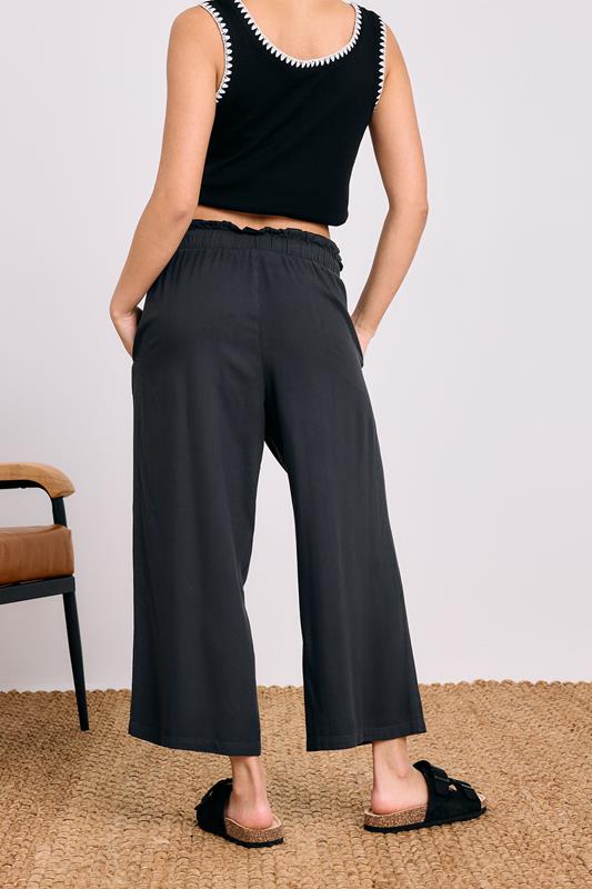 PixieGirl Petite Women's Black Acid Wash Cropped Trousers | PixieGirl 2