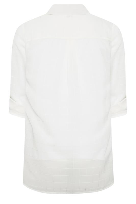 YOURS LONDON Plus Size White Check Chiffon Shirt | Yours Clothing 9
