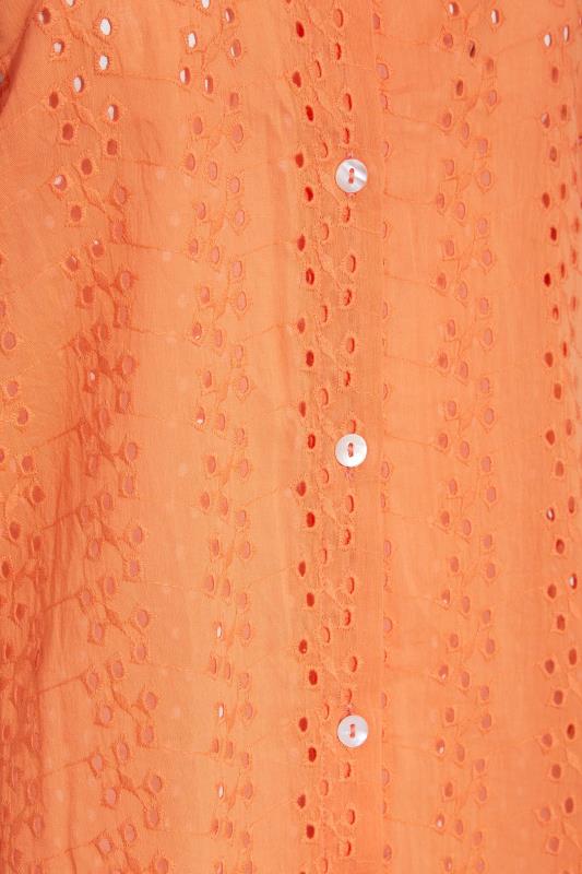 LTS Tall Women's Orange Broderie Anglaise Sleeveless Shirt | Long Tall Sally 5