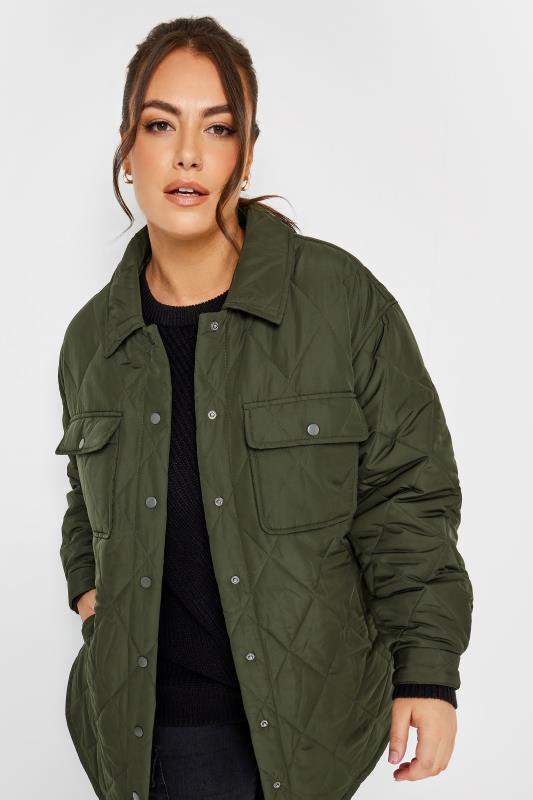 YOURS Plus Size Khaki Green Quilted Jacket | Yours Clothing 5