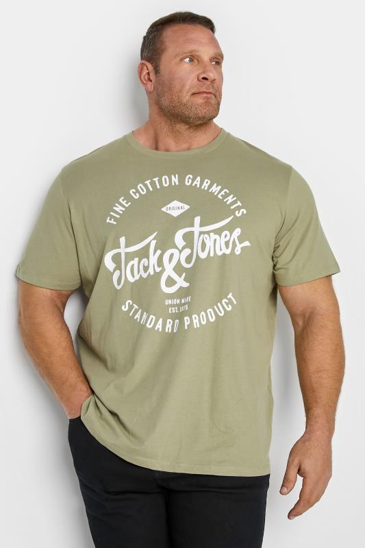 JACK & JONES Big & Tall Sage Green Rafa T-Shirt 1