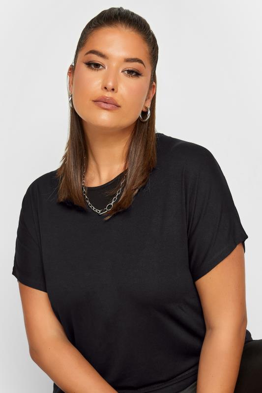 Plus Size Black Grown On Sleeve T-Shirt | Yours Clothing 4