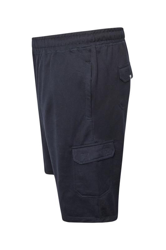 D555 Big & Tall Navy Blue Cotton Jogger Shorts | BadRhino 5