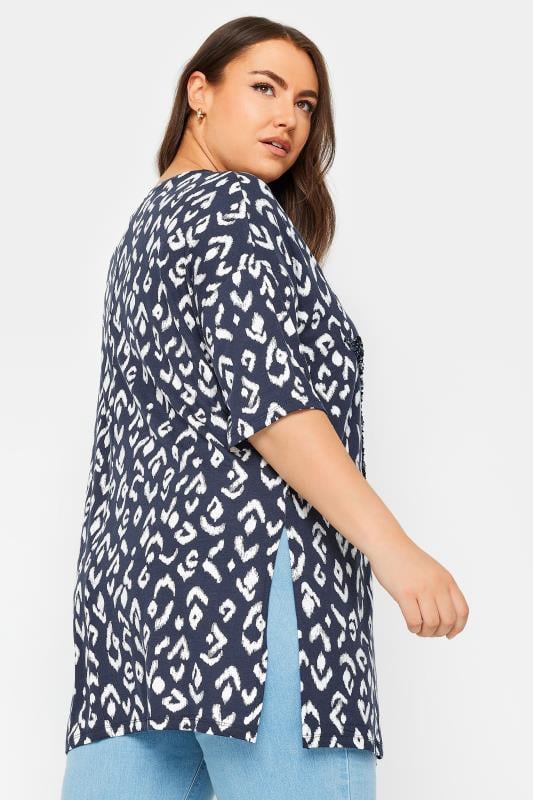 YOURS Plus Size Blue Star Sequin Embellished Top | Yours Clothing 3