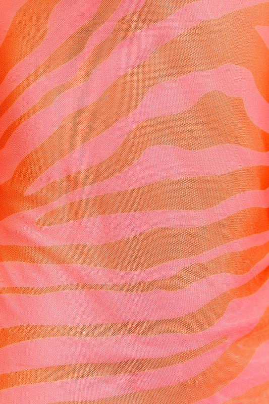 LTS Tall Pink & Red Zebra Print Mesh Top | Long Tall Sally 5