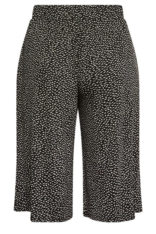YOURS Curve Black Ditsy Lightning Print Culottes | Yours Clothing 6