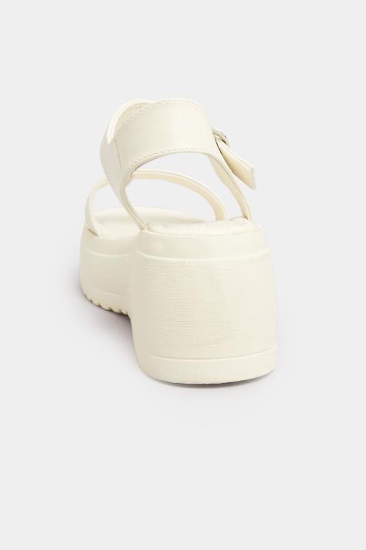 PixieGirl White Chunky Wedge Sandals In Standard Fit | PixieGirl 4