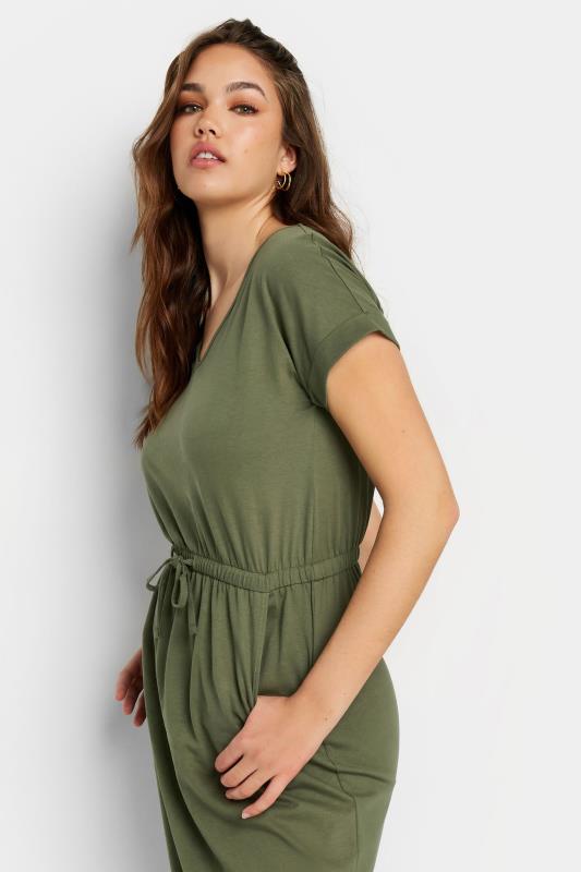 LTS Tall Women's Khaki Green Tie Waist Maxi T-Shirt Dress | Long Tall Sally 5