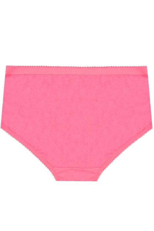 5 PACK Pink & Black Solid Colour High Waisted Full Briefs 3