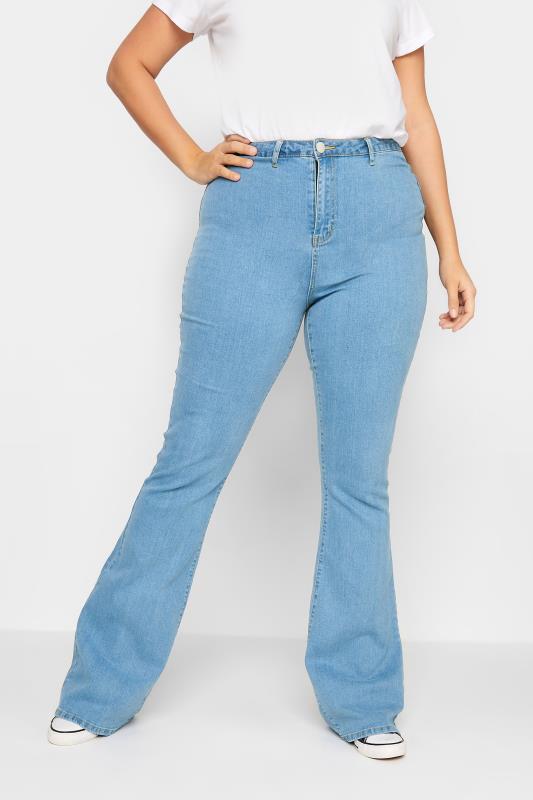 LTS Tall Women's Blue Flared Jeans | Long Tall Sally 1