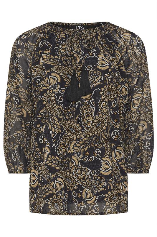 LTS Tall Women's Black Paisley Chiffon Blouse | Long Tall Sally 5