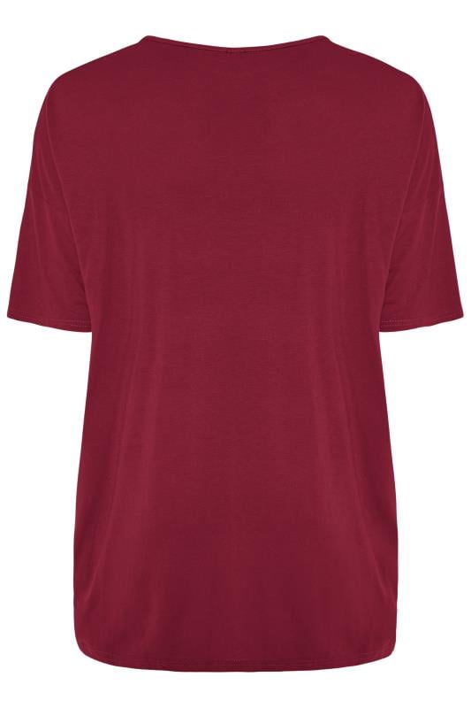 Wine Red Jersey Oversized T-Shirt | Yours Clothing