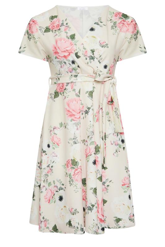 YOURS LONDON Plus Size Floral Wrap Skater Dress | Yours Clothing 6