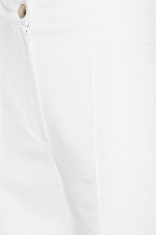 LTS Tall Women's White Wide Leg Linen Trousers | Long Tall Sally 3