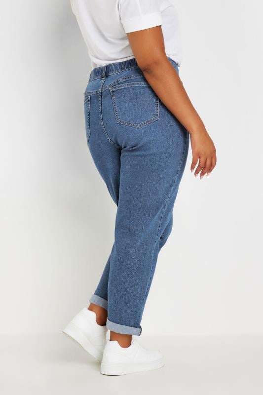 YOURS Plus Size Mid Blue Boyfriend Jeans | Yours Clothing 3