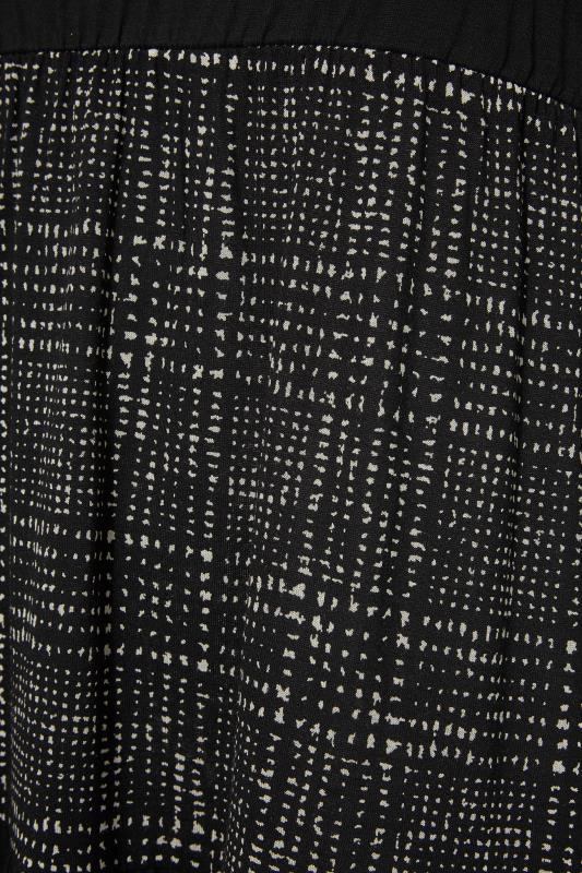 Curve Black Mixed Print Tie Neck Tiered Midaxi Dress 5