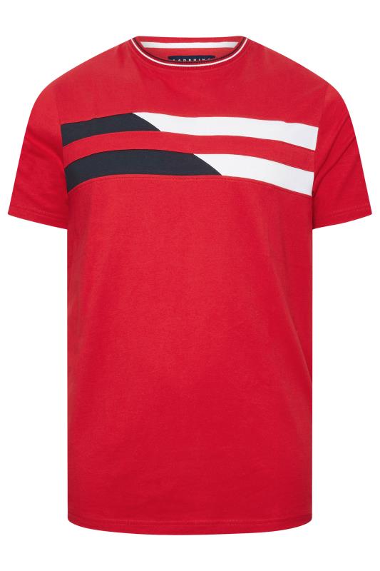 BadRhino Big & Tall Red & White Chest Stripe T-Shirt | BadRhino 2