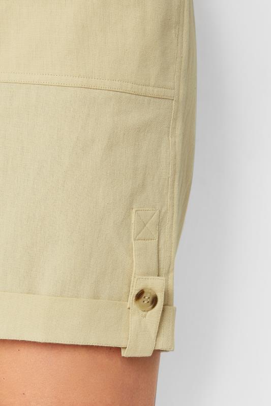 LTS Tall Women's Beige Brown Linen Cargo Shorts | Long Tall Sally 3