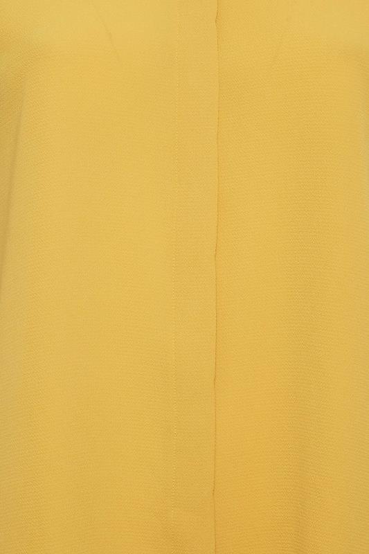 YOURS Curve Plus Size Yellow Collared Shirt | Yours Clothing  5