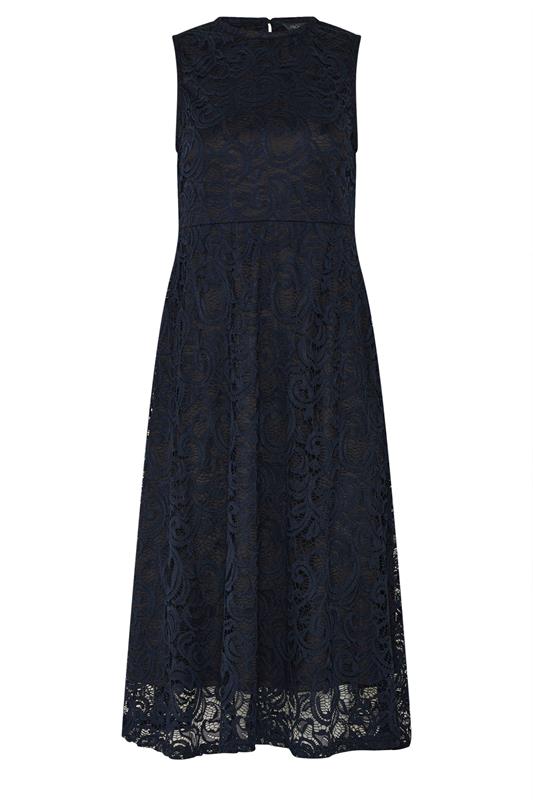 M&Co Navy Blue Lace Skater Dress | M&Co 5