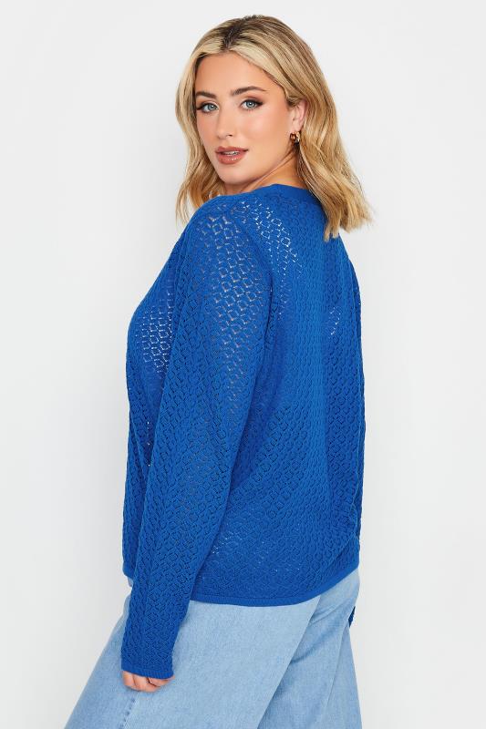 YOURS Curve Plus Size Cobalt Blue Tie Knot Front Cardigan | Yours Clothing  4