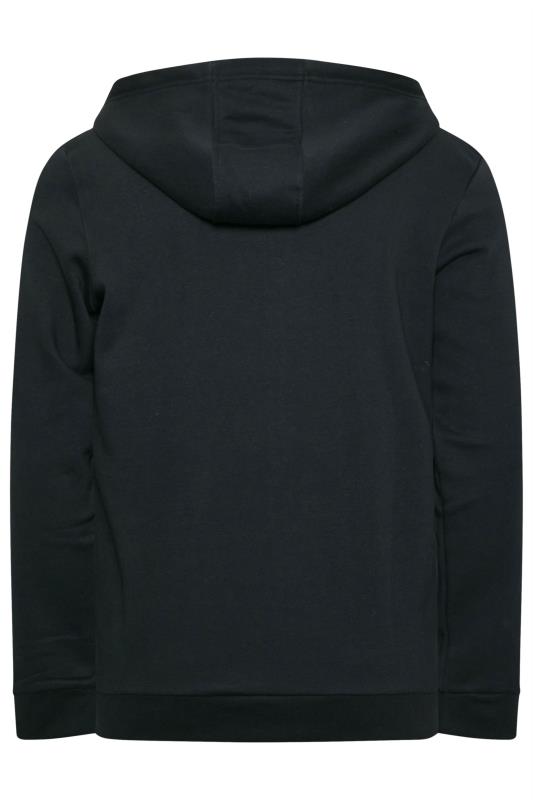 BLEND Big & Tall Black Zip Through Hooded Sweatshirt | BadRhino 4