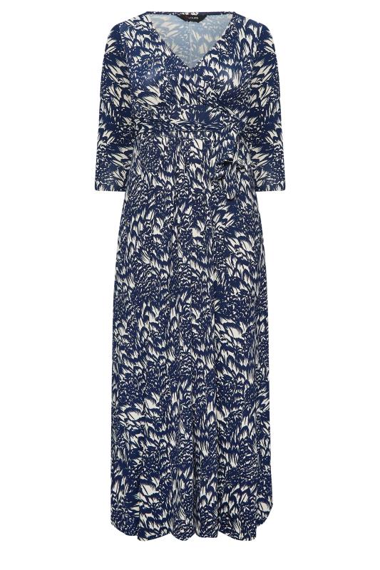 YOURS Curve Plus Size Navy Blue Floral Print Maxi Dress | Yours Clothing