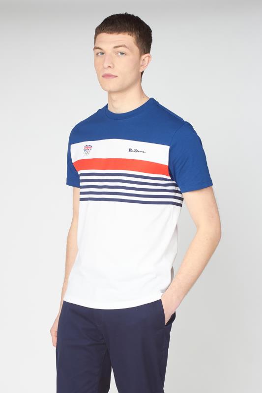BEN SHERMAN White Official Olympic Chest Stripe T-Shirt_A.jpg