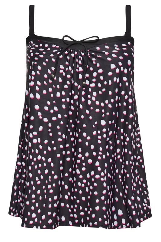 YOURS Plus Size Black Spot Print Tankini Top | Yours Clothing  11