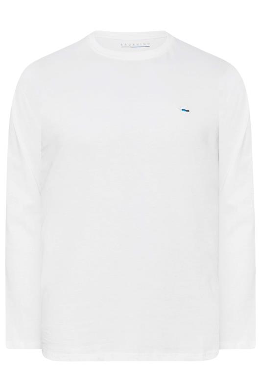 BadRhino Big & Tall White Plain Long Sleeve T-Shirt 3