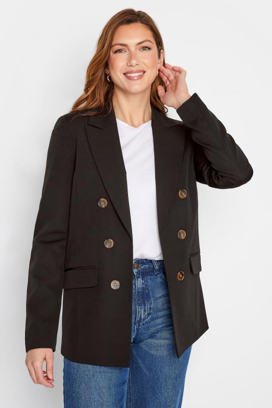  Grande Taille LTS Tall Black Double Breasted Blazer