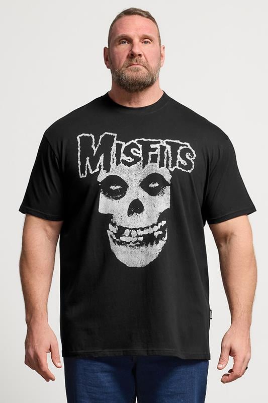  BadRhino Big & Tall Zwart extra Lang T-shirt met Misfits-print