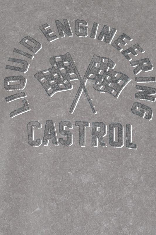 BadRhino Big & Tall Grey Acid Wash 'Castrol' Bike Graphic T-Shirt | BadRhino 7