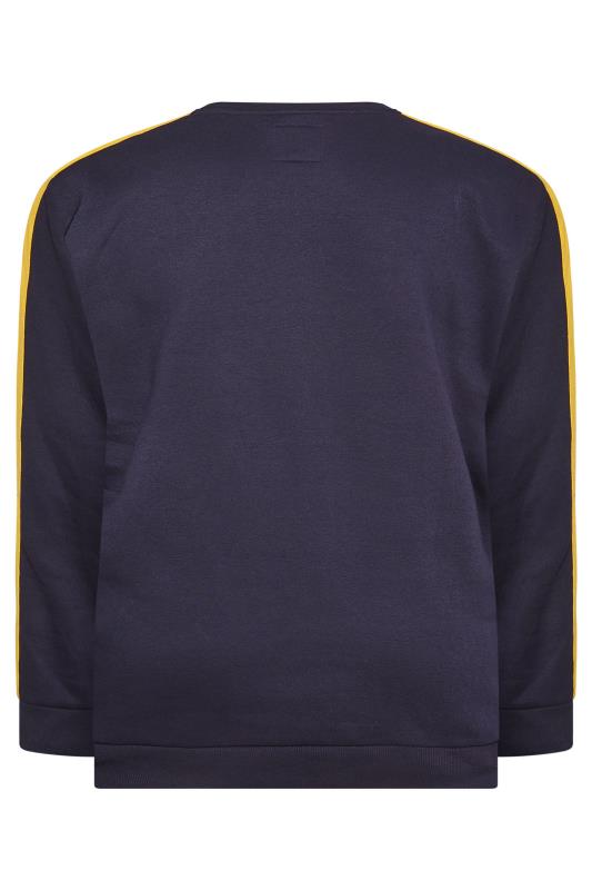 BadRhino Big & Tall Navy Blue BR15 Stripe Sleeve Sweatshirt 5